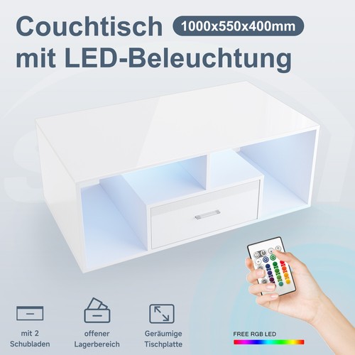 Couchtisch beistelltisch led - beistelltisch,