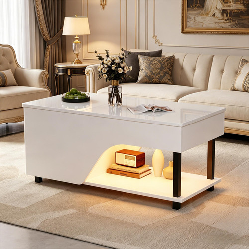 Couchtisch mit led beleuchtung - couchtisch,