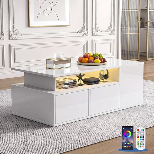 Couchtisch mit led beleuchtung - mit,