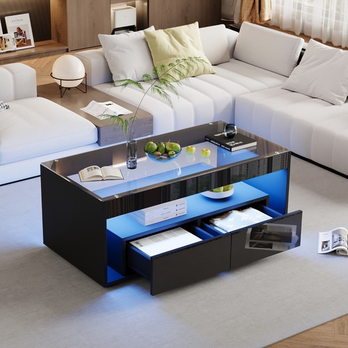 Glas couchtisch mit led - mit,