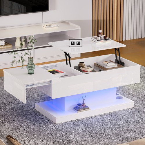 Hochglanz led couchtisch - led,